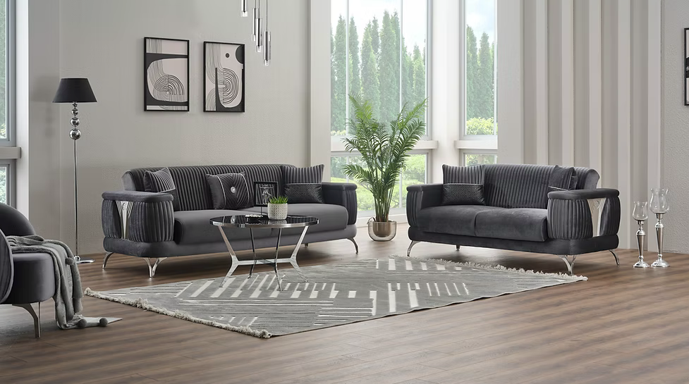 Loft Dark Gray Living Room Set
