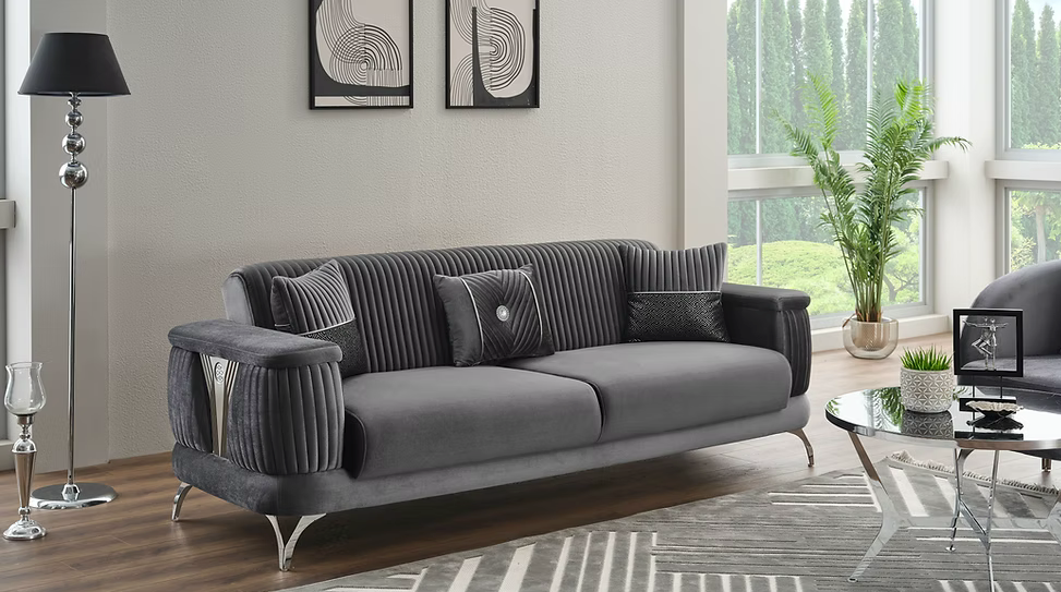 Loft Dark Gray Living Room Set