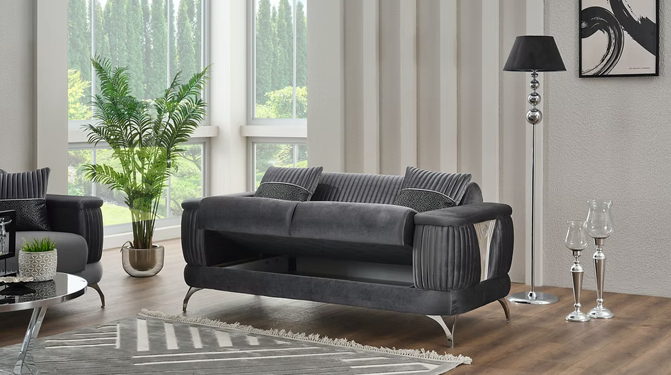 Loft Dark Gray Living Room Set