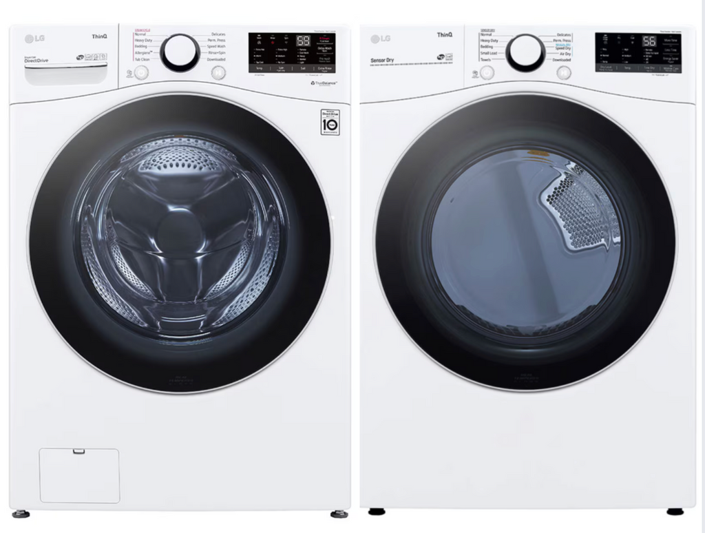NEW - LG 27" Front Load Washer & Dryer Set - WM3600HWA & DLE3600W (1 YEAR MANUFACTURER WARRANTY)