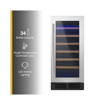 OPEN BOX - Whirlpool 15" Under Counter Wine Refrigerator
