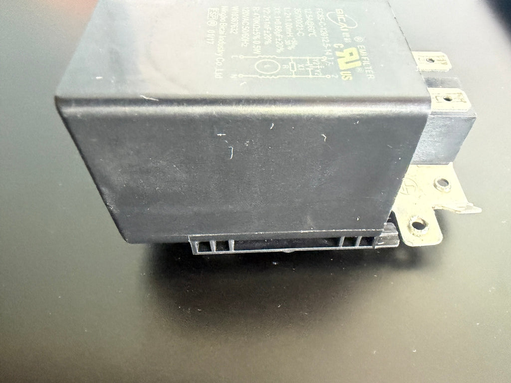 Amana Whirlpool W10367632 washer EMI noise filter side view