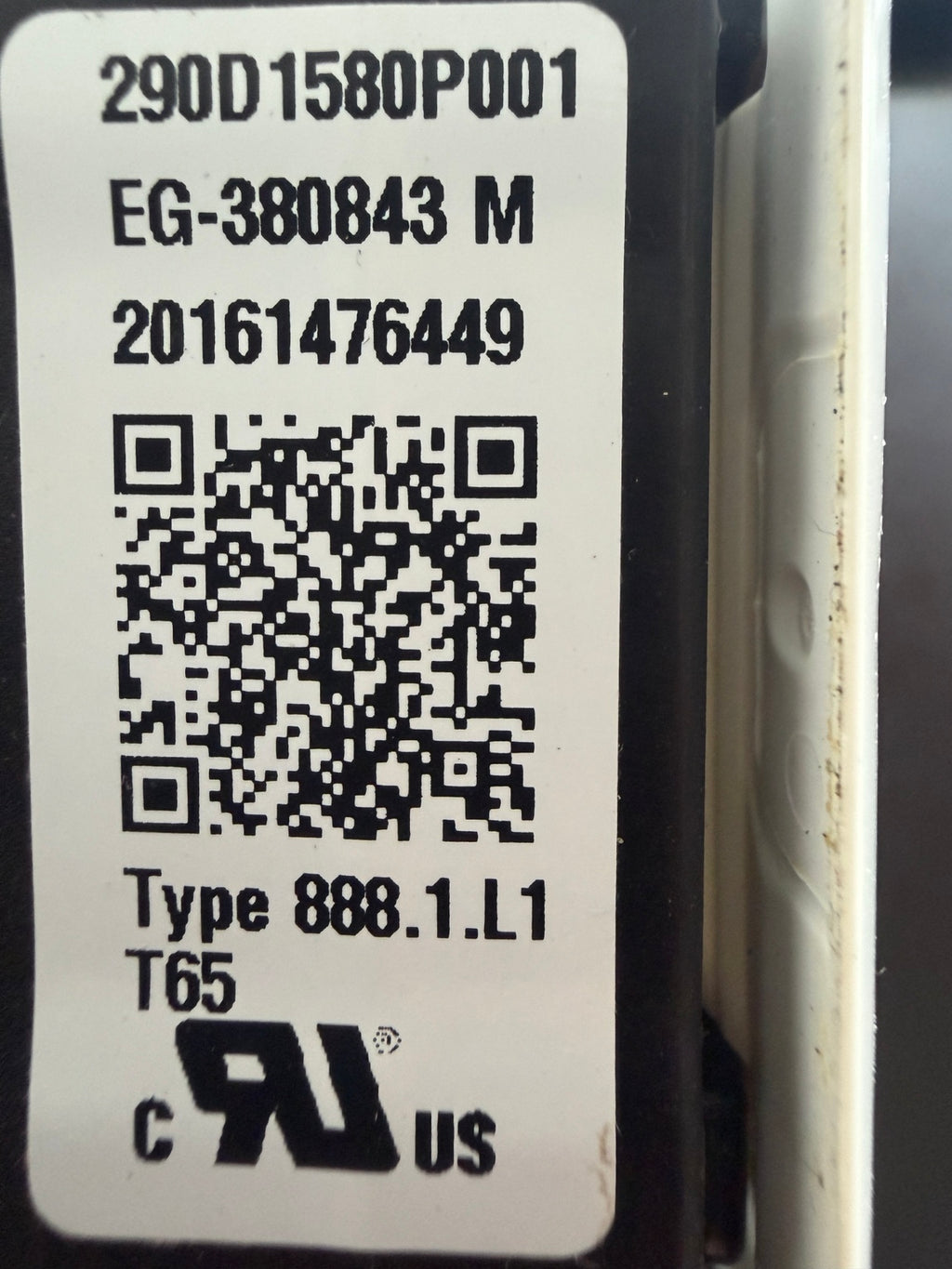 GE 290D1580P001 washer lid lock label view