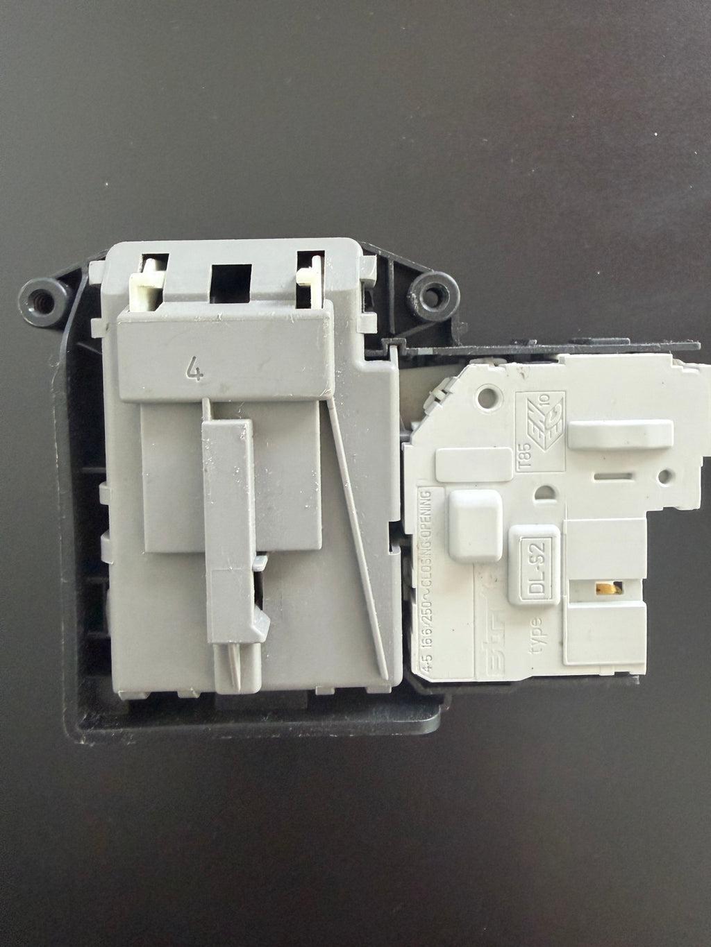 LG Bitron DL-S2 washer door lock assembly type 4 front detail