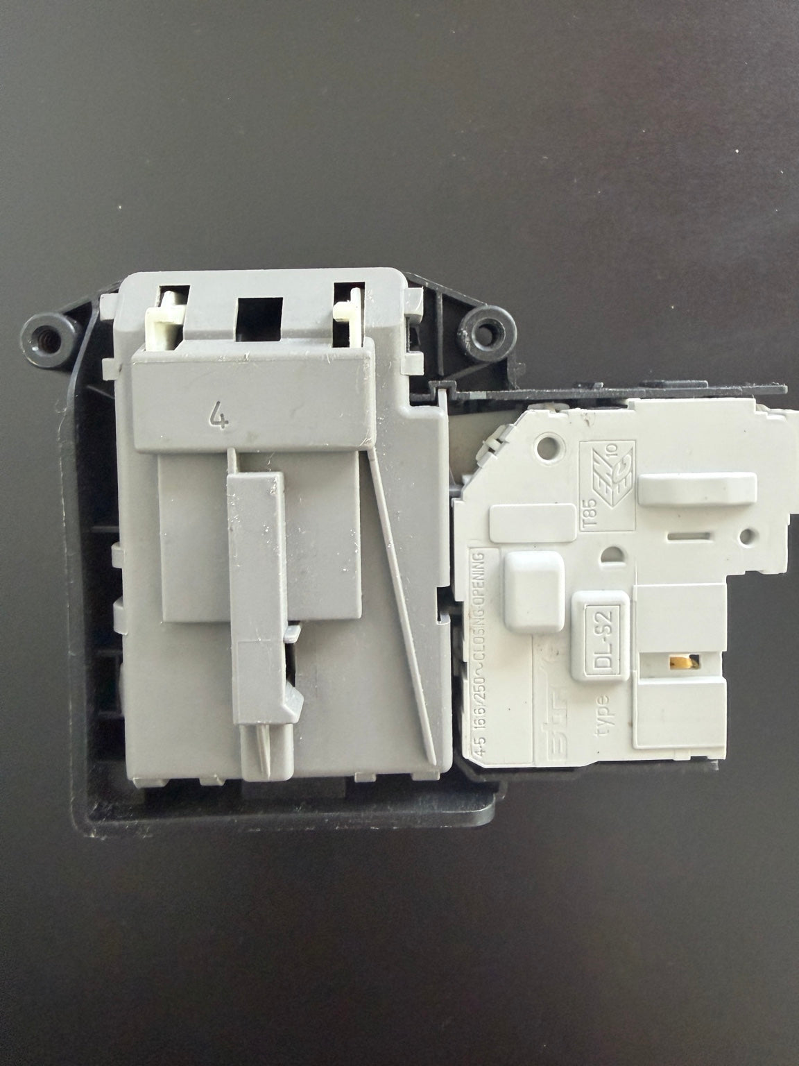 LG Bitron DL-S2 washer door lock assembly type 4 front detail