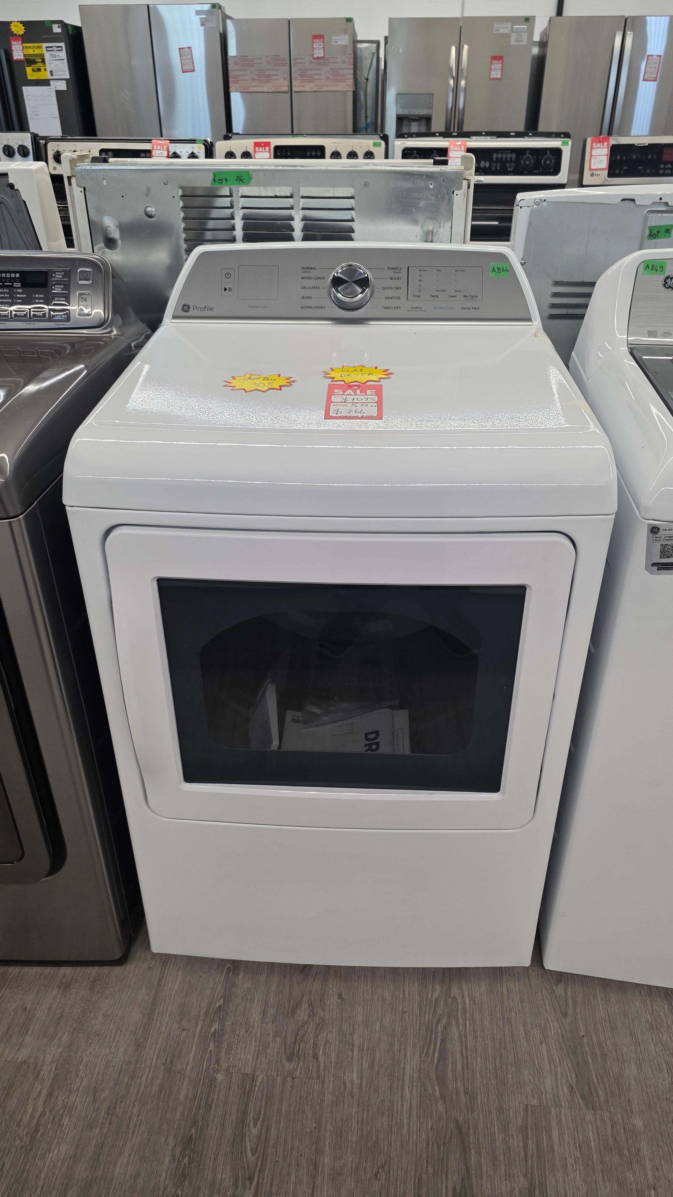 Open Box-GE 27" Top Load Gas Dryer-PTD60GBSR0WS