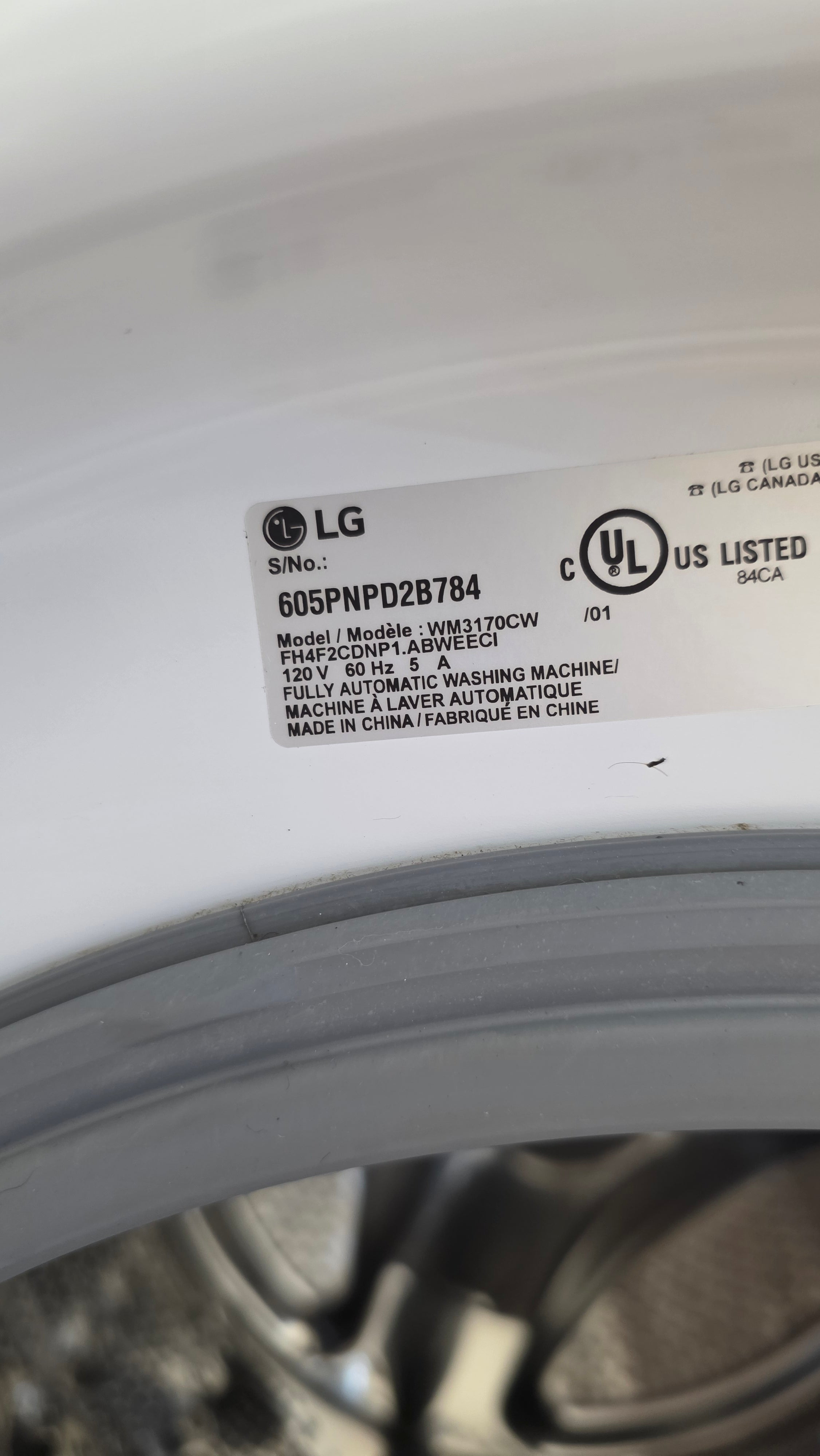 LG 27” Front Load Washer - WM3170CW