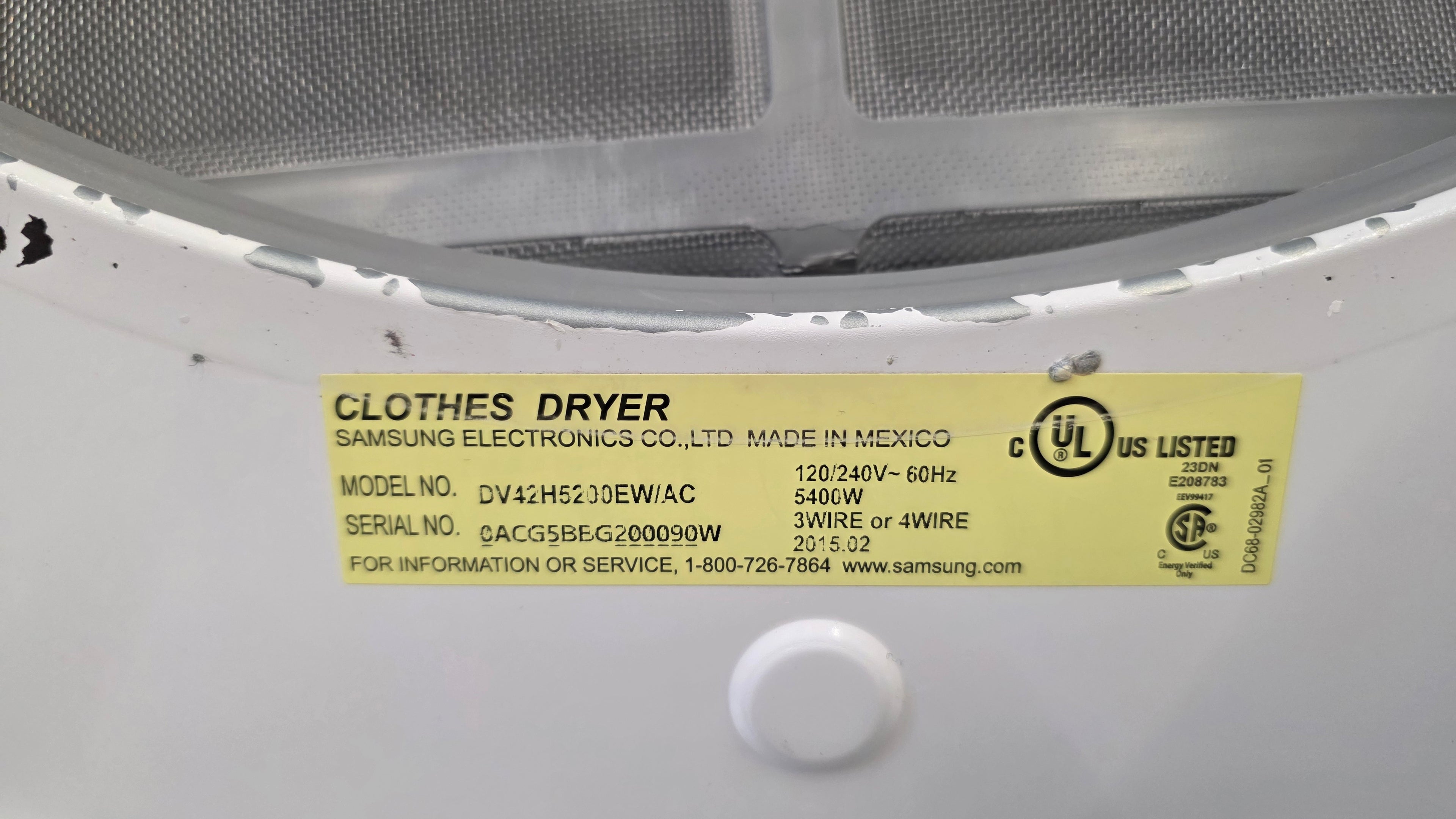 Samsung 27" Front Load Dryer DV42H5200EW/AC
