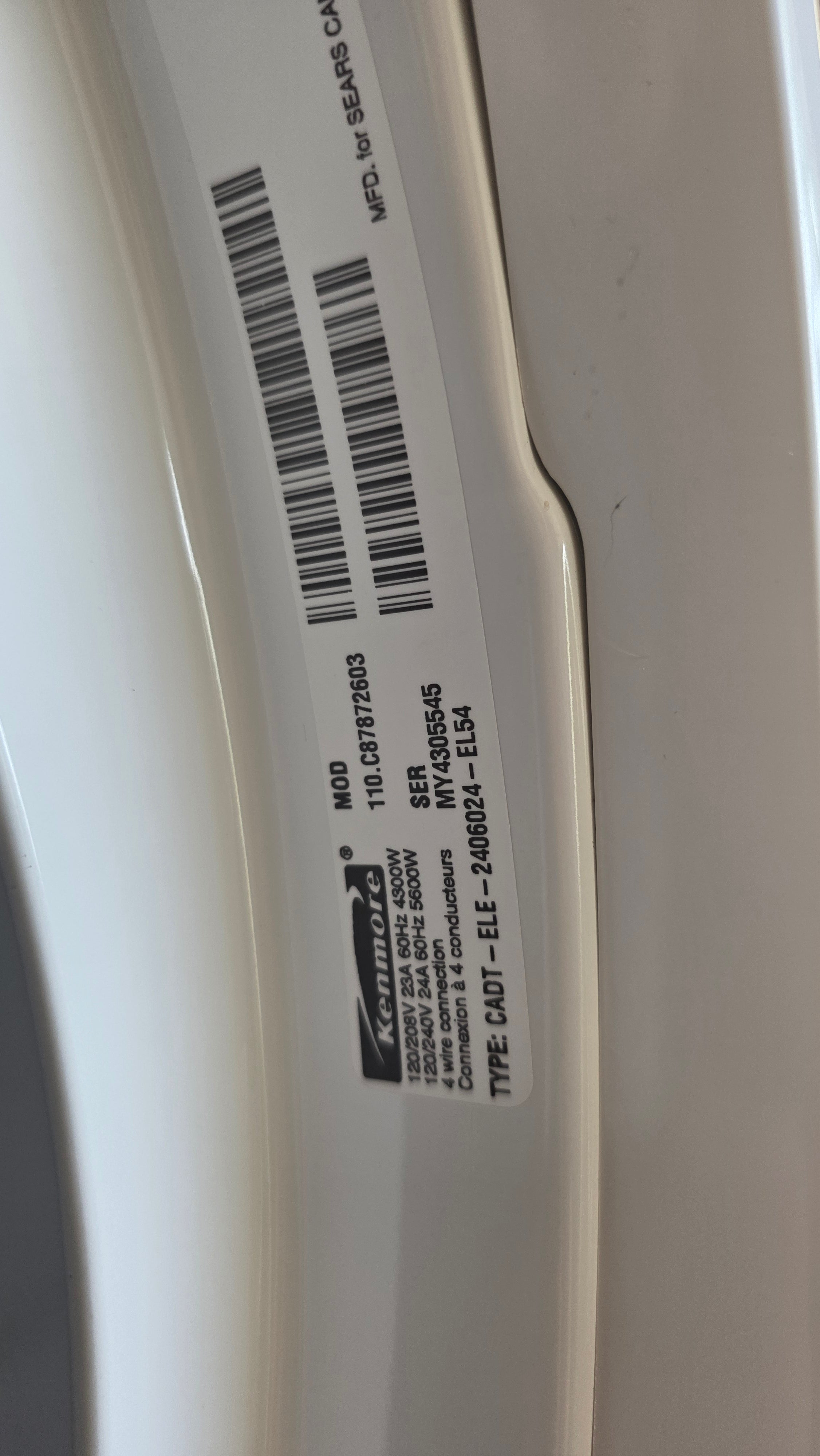 Kenmore 27" Front Load Washer and Dryer Set