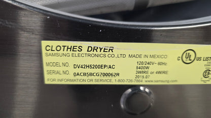 Samsung 27"Front Load  Dryer DV42H5200EP/AC