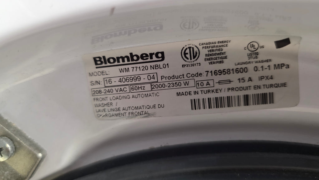 Bloomberg 24" Front Load Washer and Dryer Set- washer  WM 77120 NBL01 - dryer DV 17542