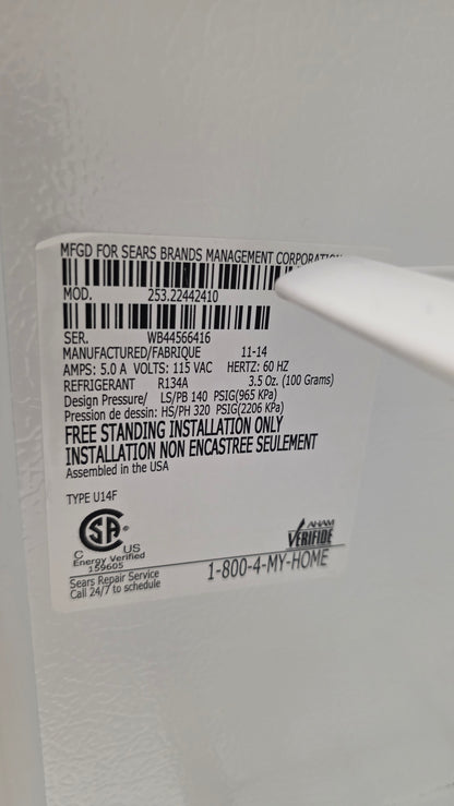 Kenmore 30" Upright Freezer 253.2242410