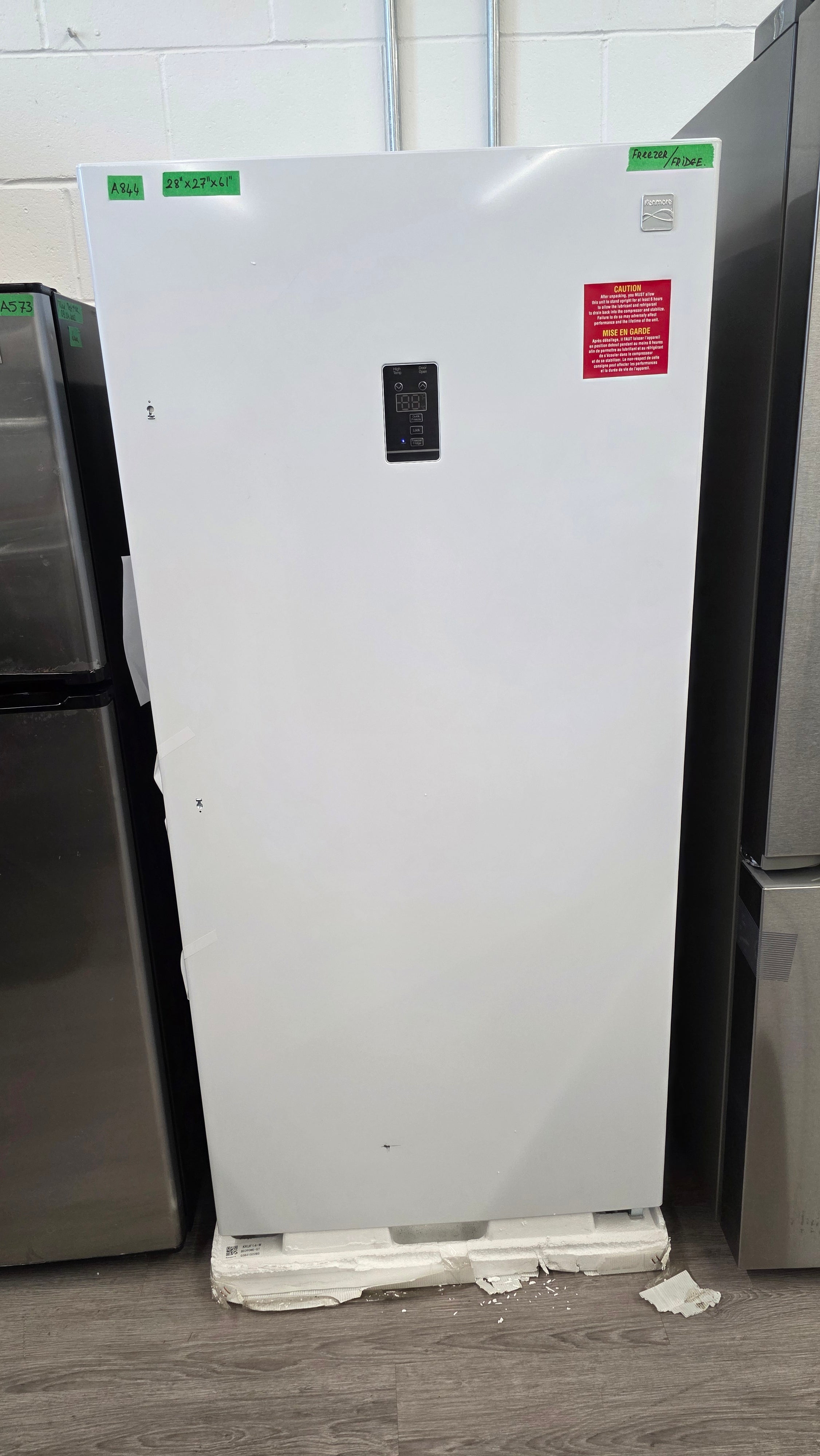 OPEN BOX-Kenmore 28" fridge/freezer Dual-Convertible Zones-KKUF14-W