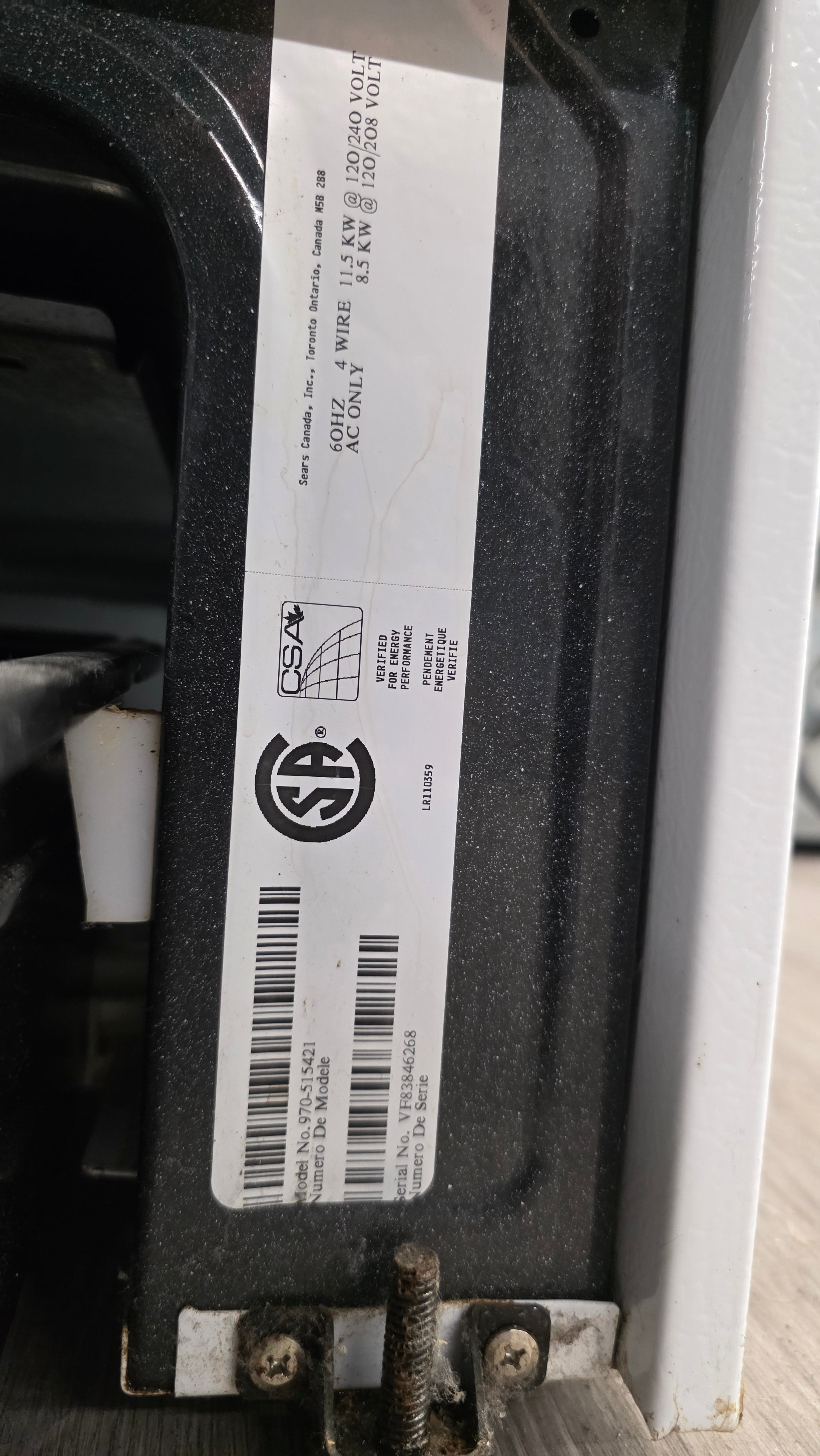 Kenmore 30" White Coil Top Range 970-515421
