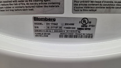 Bloomberg 24" Front Load Washer and Dryer Set- washer  WM 77120 NBL01 - dryer DV 17542