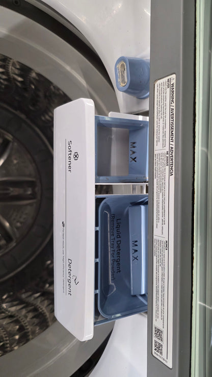 Samsung 27" Glass Top Load Washer and Dryer Set- washer WA45N7150AW/A4 dryer DV40J3000EW/AC
