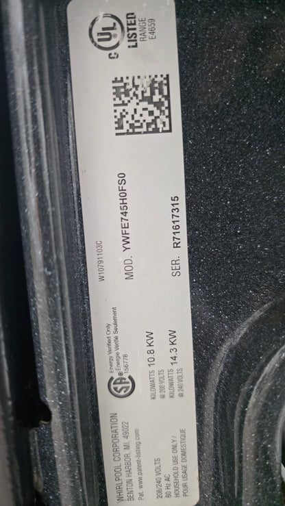 Whirlpool 30" Glass Top Range YWFE745HFS
