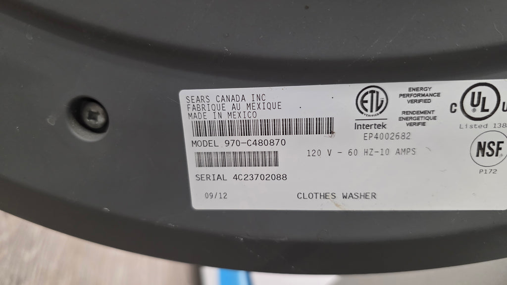 Kenmore 27" Front Load Washer 970-C480870