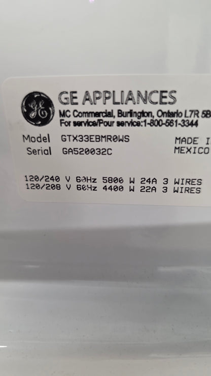 Open Box GE 27" Top Load Dryer GTX33EBMR0WS
