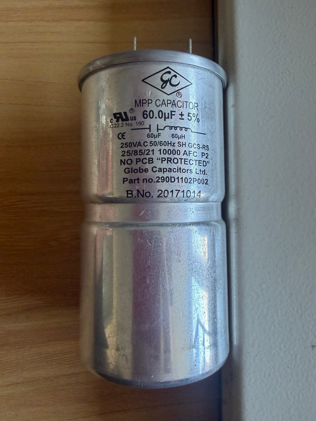 Used 60uF capacitor actual photo 2