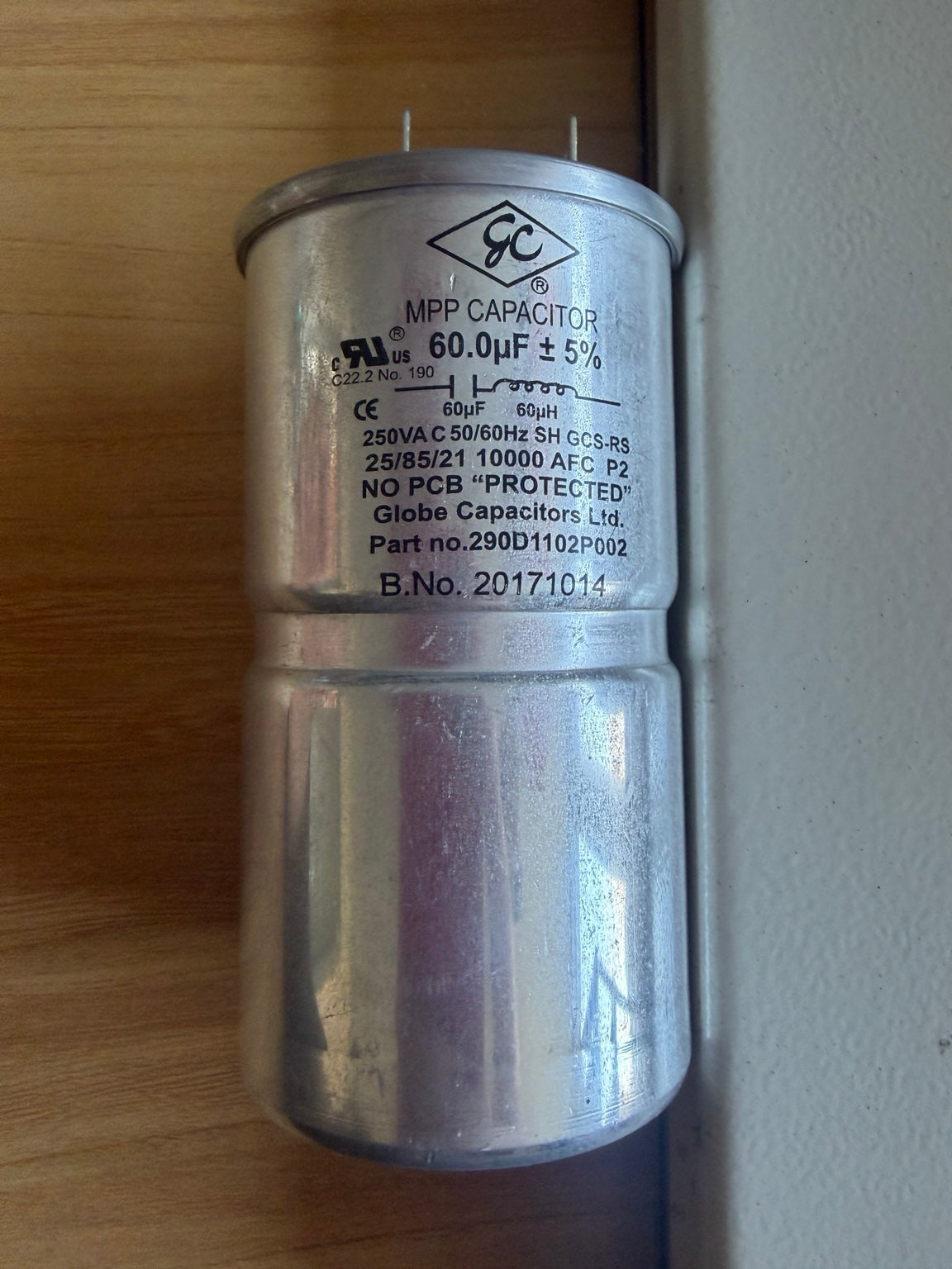 Used 60uF capacitor actual photo 2